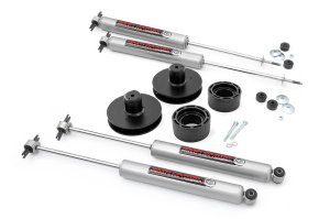 Jeep Wrangler Unlimited Suspension Lift Kit - Rough Country - N3, 2 Inch - Metallic Silver - '04-'06